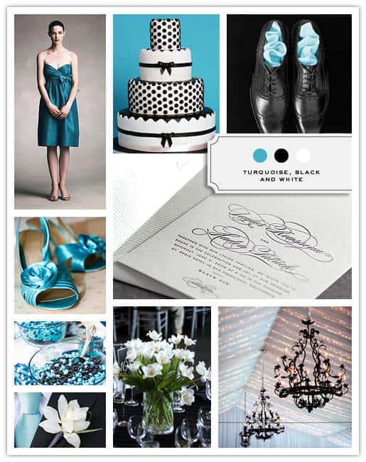 Turquoise, Black and White