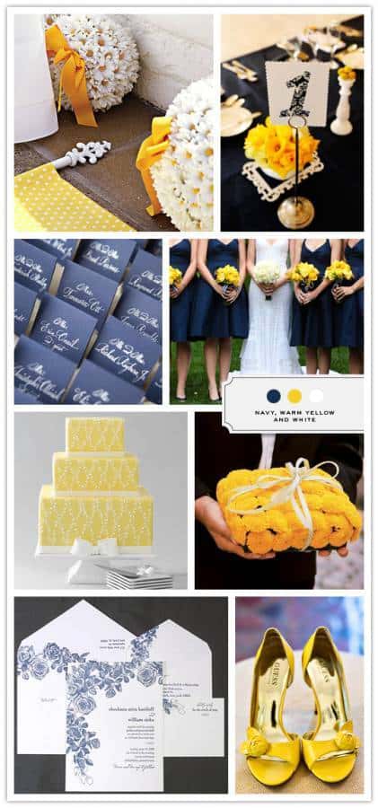 Navy, Warm Yellow, White Navy, Warm Yellow, White
