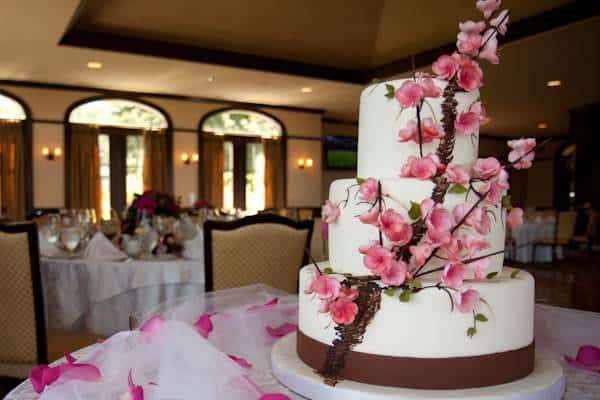 Beautiful Cherry Blossom Wedding Cake
