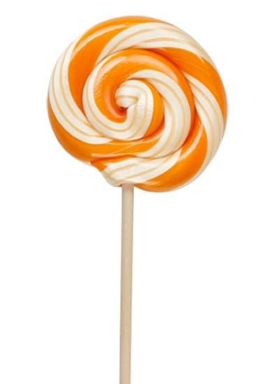 Orange and White Twist Lollipop