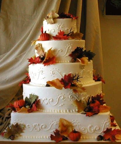 Fall Theme Wedding Cake