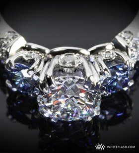 White Flash Diamond and Sapphire Ring