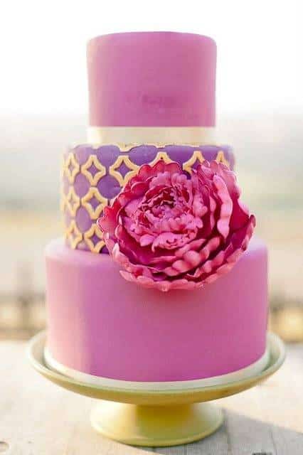 Pink and Purple Wedding Cake