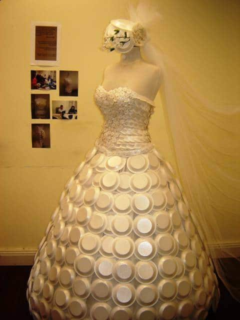 Styrofoam Bowl Wedding Dress