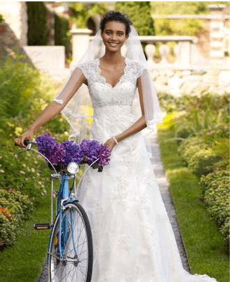 Shopping for That Dream Wedding Dress Cap Sleeve Lace Over Satin Gown with Illusion Back
