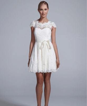 Shopping for That Dream Wedding Dress Cap Sleeve All Over Lace Dress with Ribbon