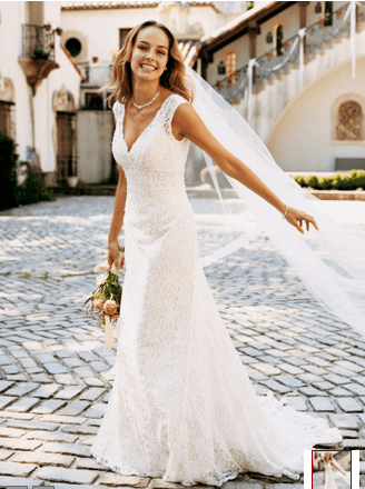 Shopping for That Dream Wedding Dress All Over Beaded Lace Trumpet Gown