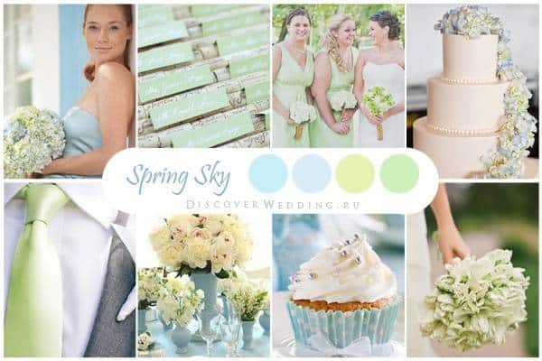 Country Blue and Spring Green Wedding Colors