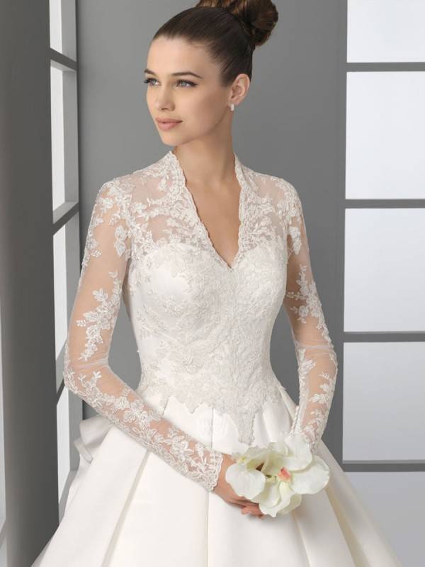 long sleeve classic wedding dresses