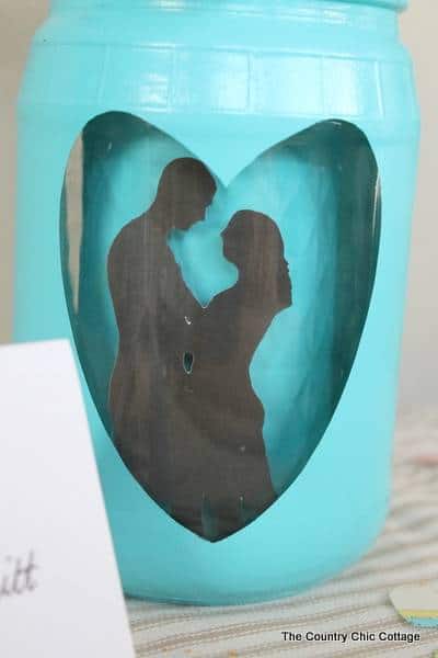 Silhouette Mason Jar Idea for Wedding Centerpieces