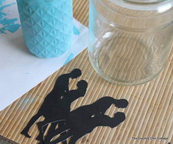 Silhouette Mason Jar Idea for Wedding Centerpieces