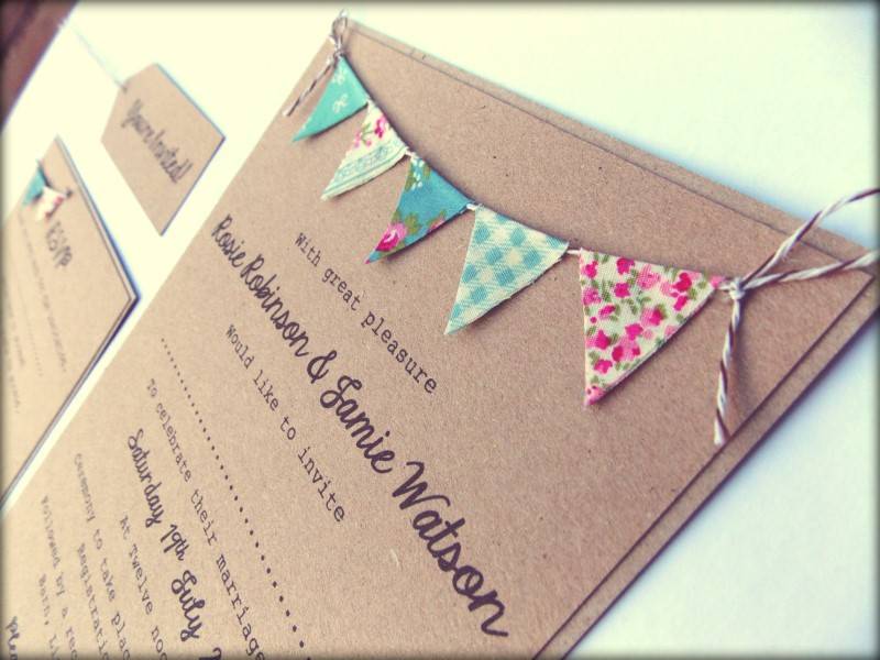 Beautiful Handmade Kraft Paper Wedding Invitations