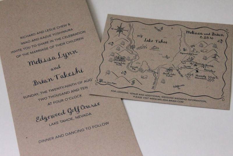 Beautiful Handmade Kraft Paper Wedding Invitations