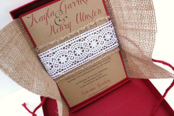 Beautiful Handmade Kraft Paper Wedding Invitations