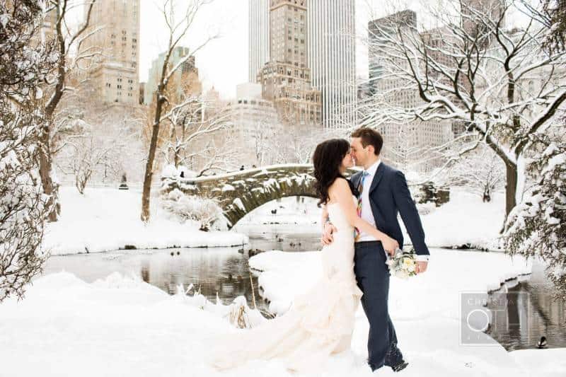 winter engagement photos nyc