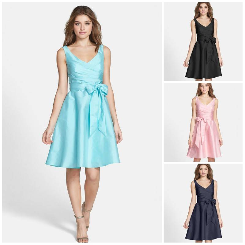 Nordstrom Alfred Sung - Satin Fit & Flare Dress
