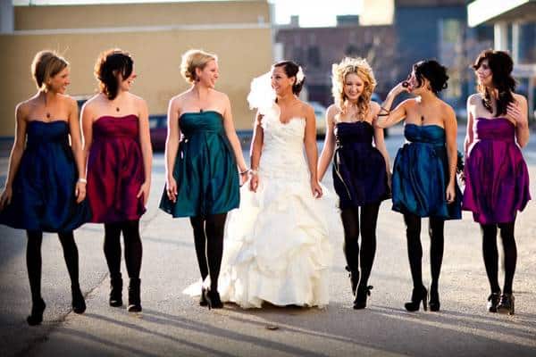 jewel tone bridesmaids