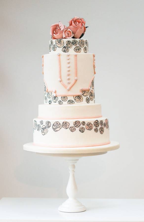 Rose-Art-Deco-Wedding-Cake
