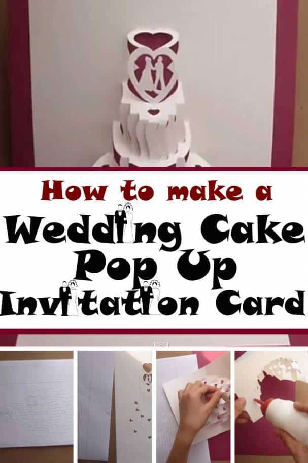 diy wedding cake pop out invitation card