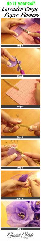 diy lavender crepe paper flowers