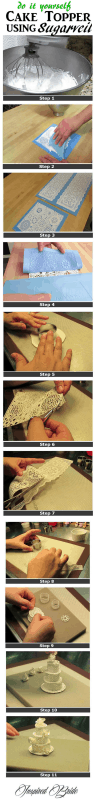 diy three-tier cake topper using sugerveil