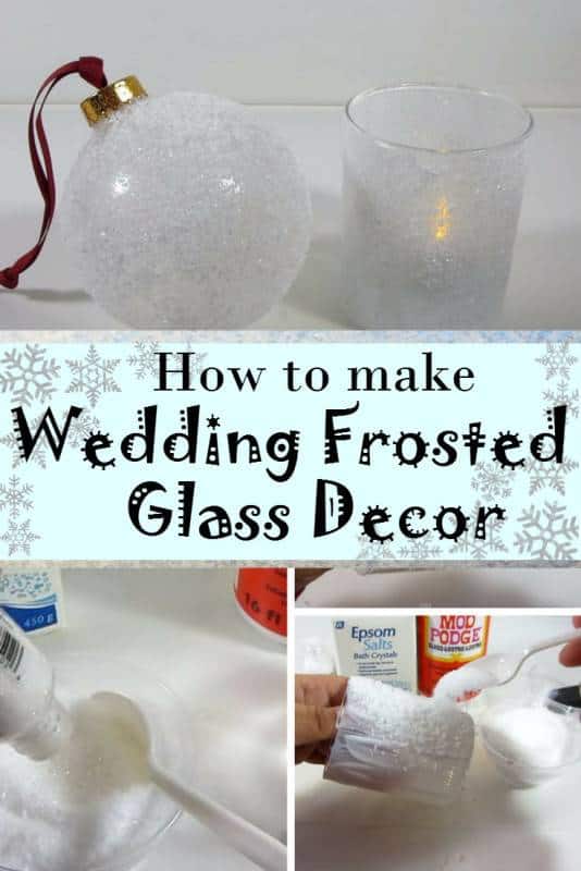 diy wedding frosted glass decor