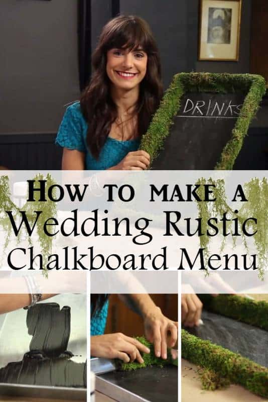 diy wedding rustic chalkboard menu