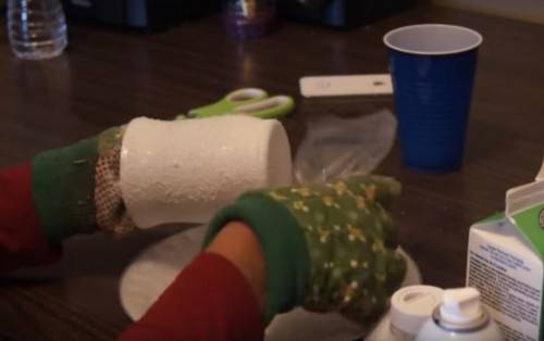 diy snow candle holder