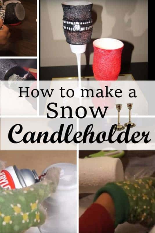 diy snow candle holder