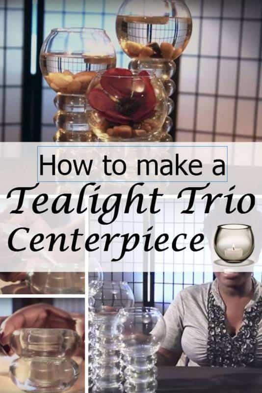 diy tealight trio centerpiece