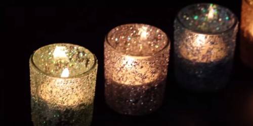 DIY glitter candle holder