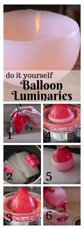 DIY ballon luminaries