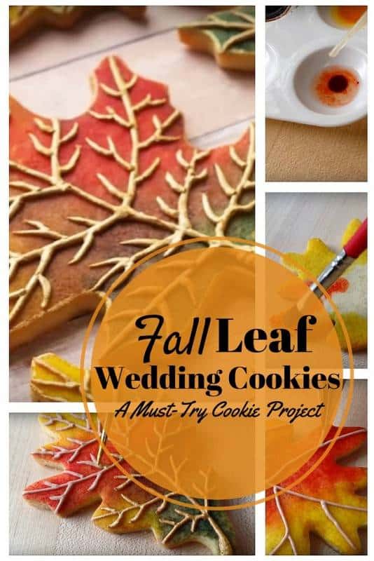Fall leaf wedding cookies diy
