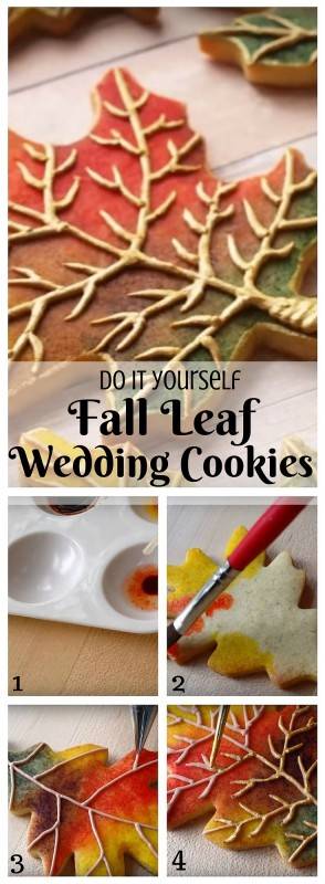 diy Fall Leaf wedding cookies