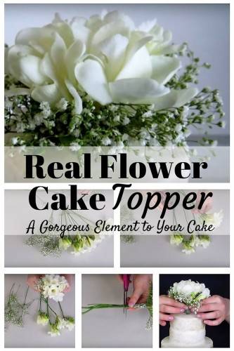 real flower cake topper diy