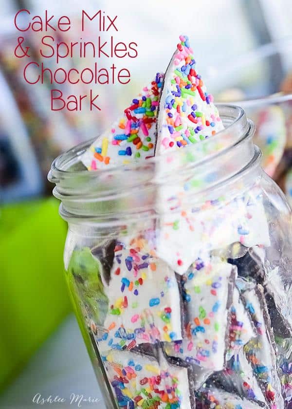 Cake Mix and Sprinkles Chocolate Bark