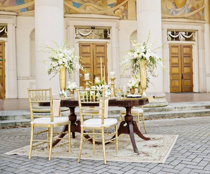 Gold Grecian Styled Shoot on University Campus by Andie Freeman Photography
