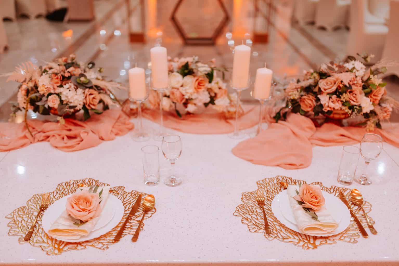 Gold and rose gold wedding theme 