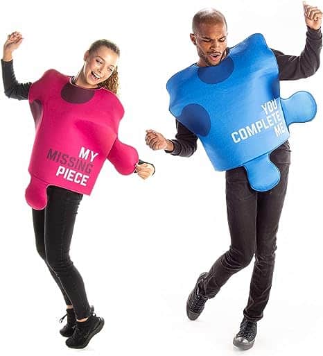 Complete The Puzzle Themed Halloween Costume | Cute One Size Fits Most Adult Halloween Costume | Slip On | Last Minute Idea