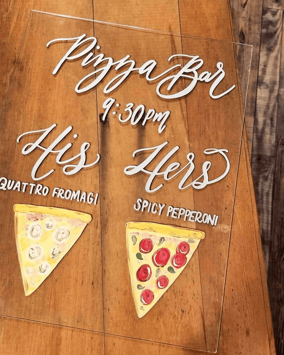 Pizza-themed rehearsal dinner idea