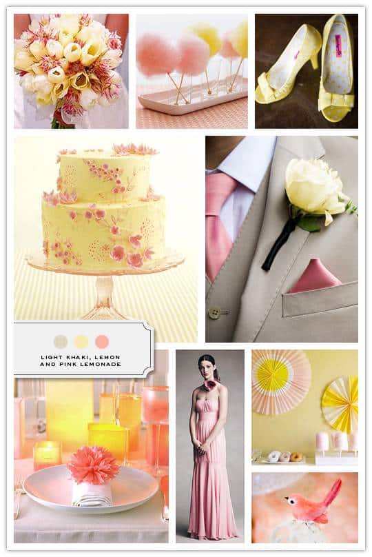 Light Khaki, Lemon, Pink Lemonade