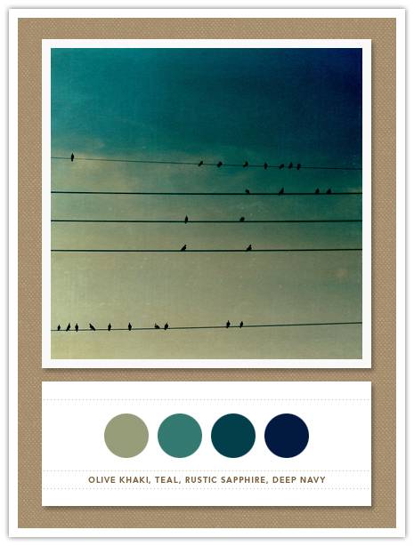 Color Card 067: Olive Khaki, Teal, Rustic Sapphire, Deep Navy 2