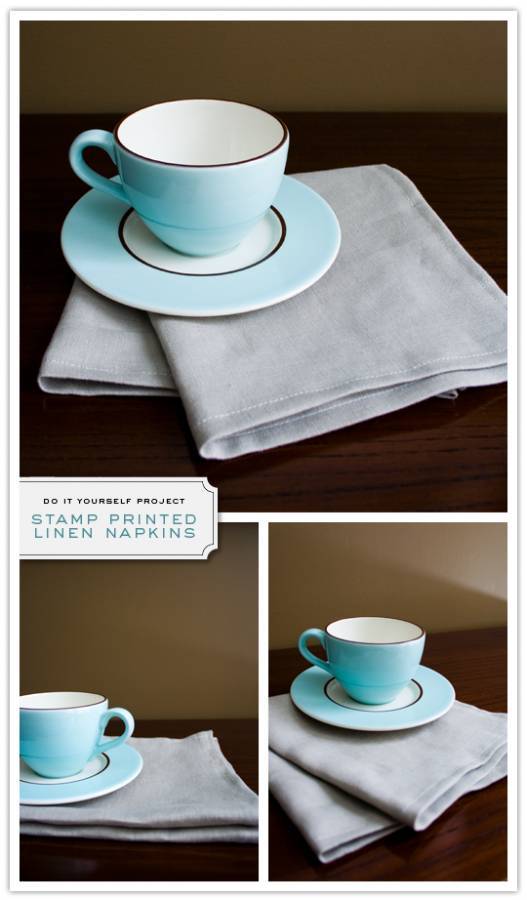 Do It Yourself Project: Stamp Printed Linen Napkins 5
