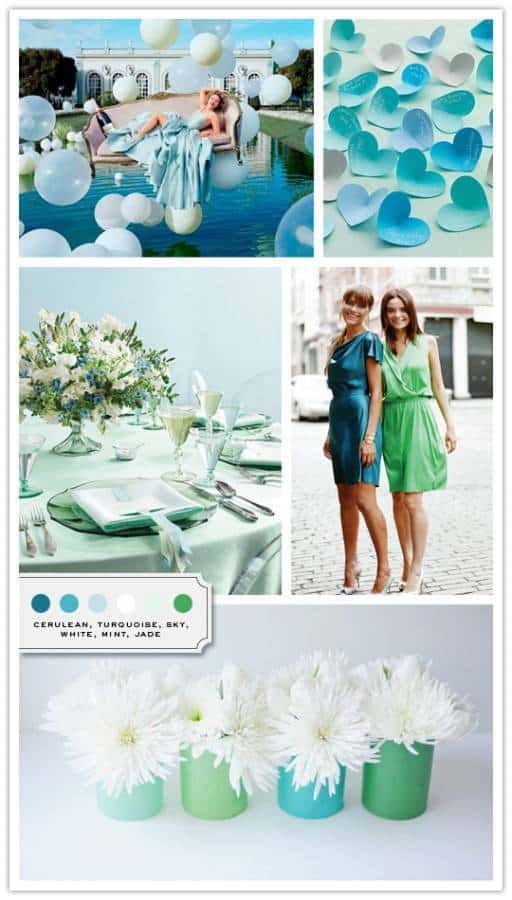Color Palette: Cerulean, Turquoise, Sky, White, Mint, Jade 2