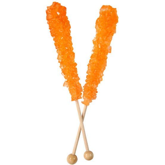 Orange Rock Crystal Candy Sticks
