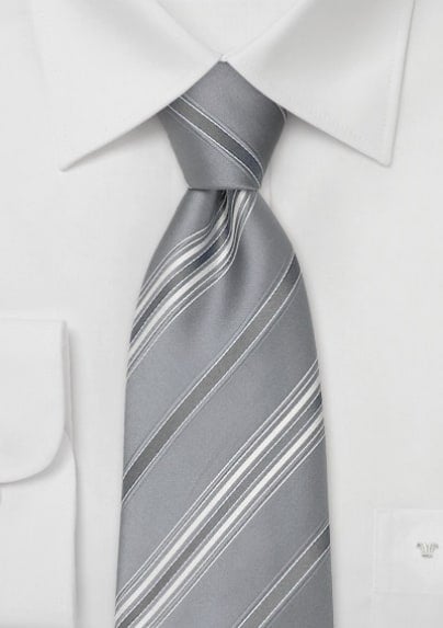 Silver Striped Designer Tie