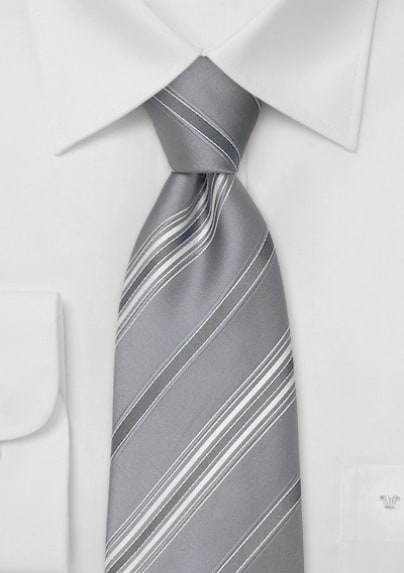 Color Coordinating Your Wedding Ensemble with Bows-n-Ties Silver Striped Designer Tie