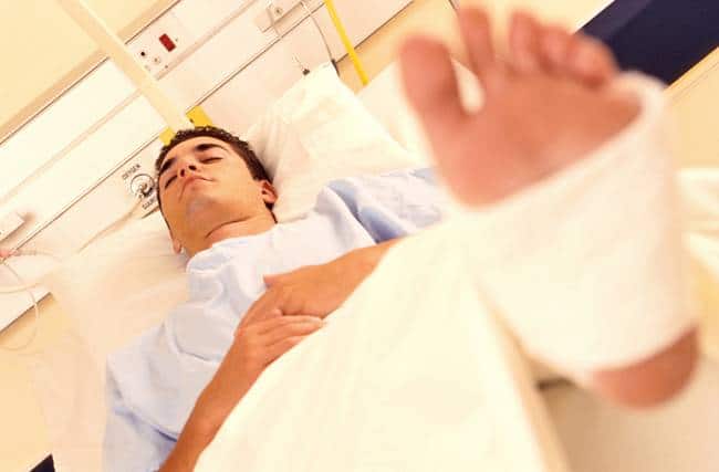 Patient with broken foot