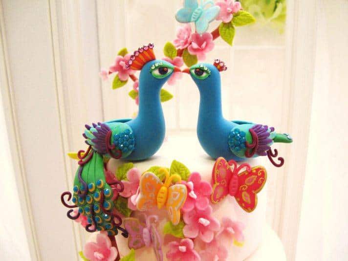 Great Alternatives for the Traditional Cake Topper Custom Peacock Cake Topper