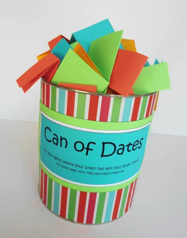 Can of Dates for Wedding Shower